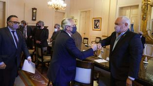 Diálogo. El presidente se reunió en Casa Rosada con referentes del agro y la agroindustria.