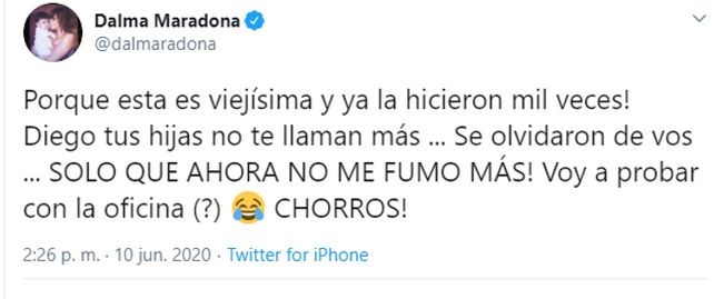 Rocío Oliva respondió a los picantes tuits de Dalma Maradona, pero después borró el mensaje
