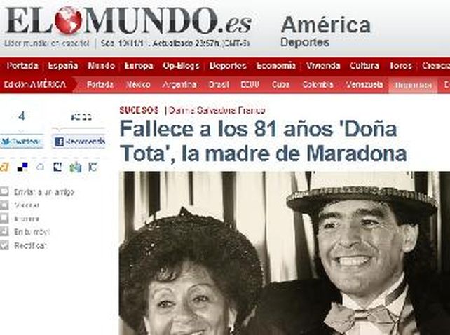 La muerte de Doña Tota en el mundo