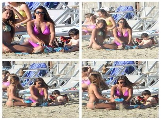 Thiago Messi ya hace sus primeras gambetas en la playa