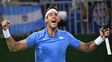 Explosión. El tandilense celebra eufórico la victoria en los cuartos de final. Delpo vive con mucha emoción cada presentación en Río.