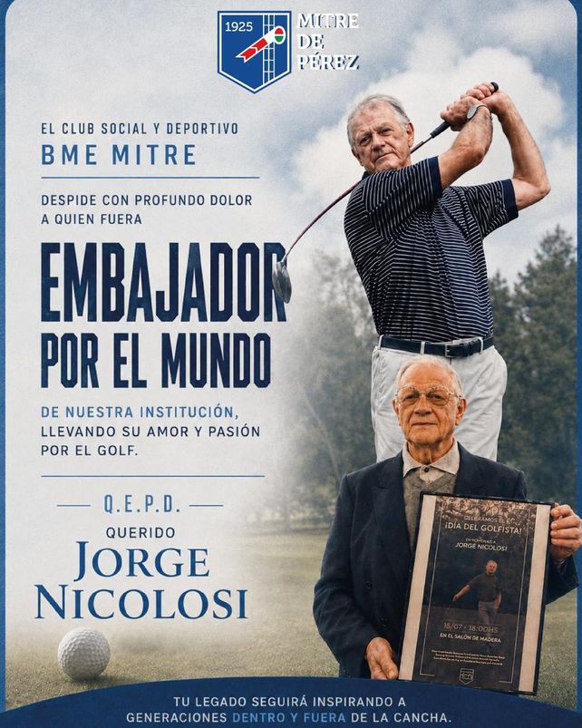 El golf de Rosario despide a una leyenda: último adiós a Jorge Nicolosi