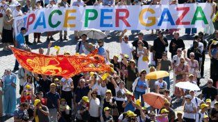 El papa León XIV se dirigió a las agrupaciones presentes en la plaza San Pedro para apoyar la paz en Gaza
