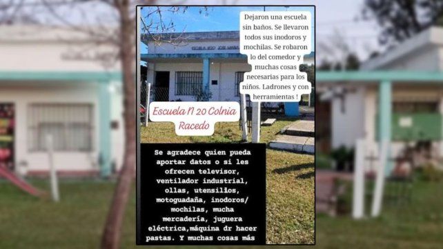 La escuela rural N° 20 de Colonia Racedo