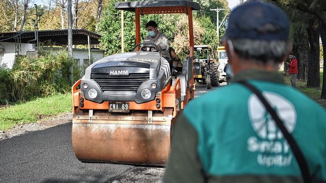 Trabajos de bache en la ciudad de Santa Fe