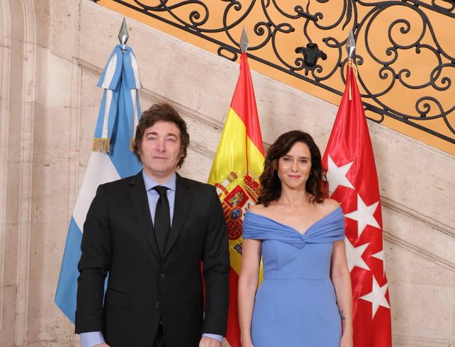 El presidente Javier Milei y la titular de la comunidad madrileña Isabel Díaz Ayuso