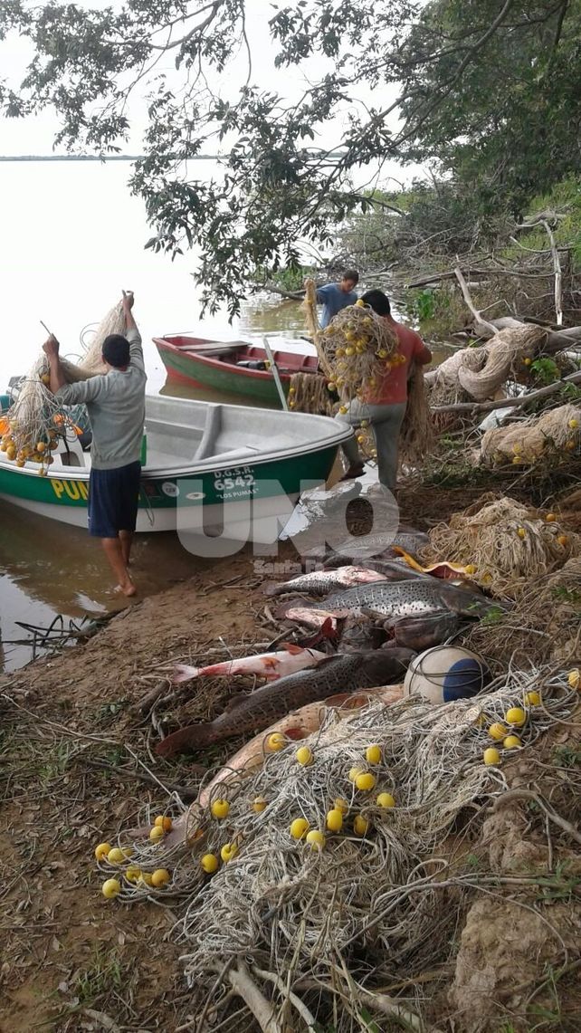 Secuestraron 450 kilos de pescado depredados y medio kilómetros de redes fuera de medida