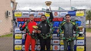 El podio del TC Pista tras la carrera disputada en la Capital del Citrus.