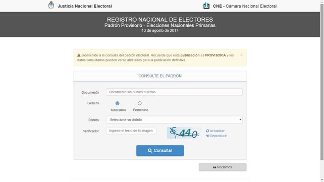 Ya Se Puede Consultar El Padrón Electoral Provisorio