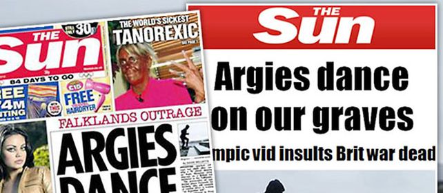 Portada y edición digital del diario británico The Sun repudiando el video.