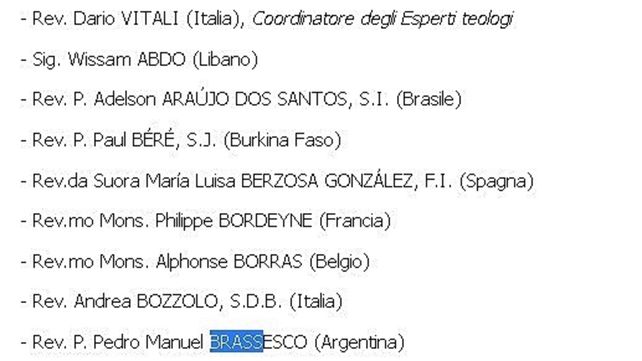 Listado. El Vaticano informó los nombres de los participantes de la Asamblea.