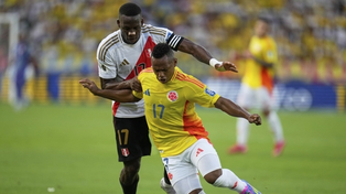 El jugador de Central sumó pocos minutos ante Perú con la camiseta de Colombia.