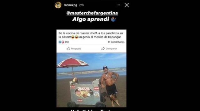 Al Mono de Kapanga le picó el bicho de la cocina y vende panchos en la costa