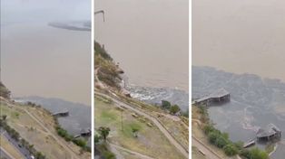 Un video difundido por la Asociación Civil Comunidad Islera reveló la mancha oscura que se forma en el Paraná frente a Rosario cuando llueve.&nbsp;
