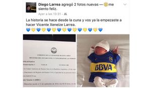 La pasión al extremo: Un fanático de Boca le puso un insólito nombre a su hijo
