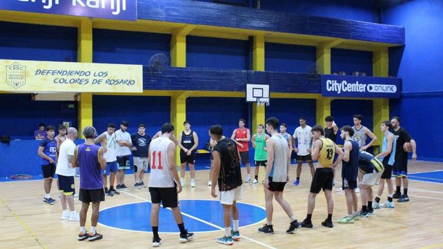 Los jugadores del básquet de Rosario Central