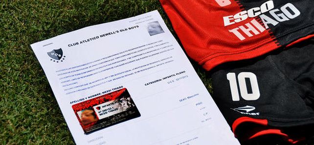 La nota donde consta que Thiago es socio de Newell's desde su nacimiento, en noviembre de 2012.