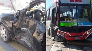 Fuerte accidente entre un taxi y un colectivo en el Metrofé