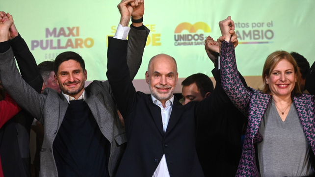 Horacio Rodríguez Larreta estuvo en Rosario este domingo para celebrar el triunfo de Maximiliano Pullaro