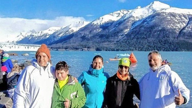 Los entrerrianos posaron para la foto en El Calafate.