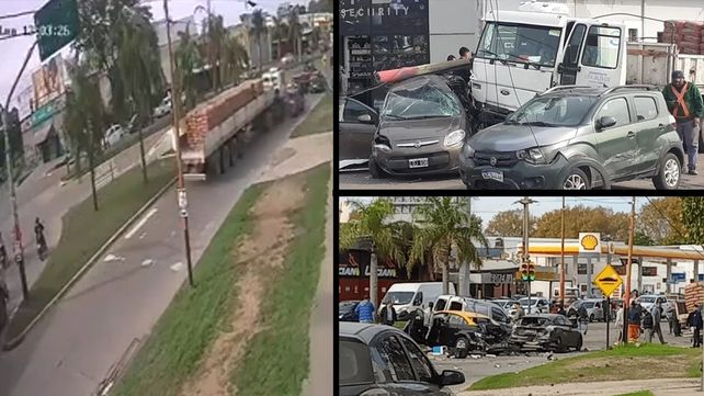 Villa Gobernador Gálvez. Un camión que se habría quedado sin frenos arrolló a siete autos 
