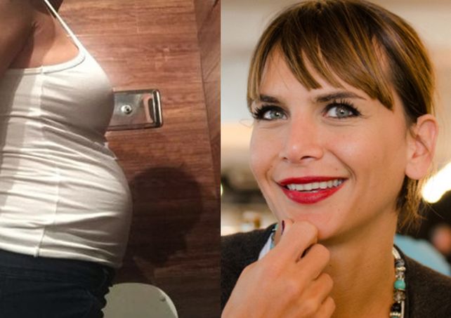 Descubren una extraña sombra en una selfie de Amalia Granata embarazada