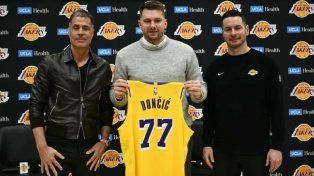 Luka Doncic tuvo su presentación en Los Ángeles Lakers.