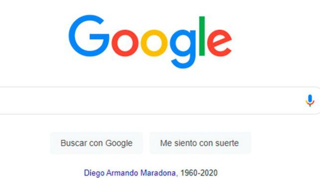 Las búsquedas sobre Maradona&nbsp; superaron en el mundo a todas las vinculadas al Covid-19