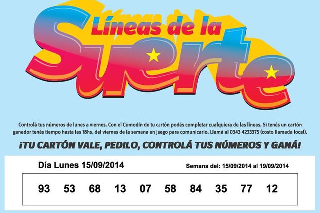 NÚMEROS CORRESPONDIENTES AL LUNES 15 DE SEPTIEMBRE