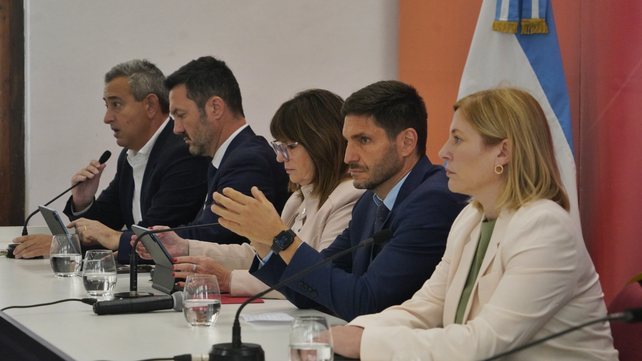 Pullaro brindó una conferencia de prensa acompañado por Bullrich, Petri y Javkin