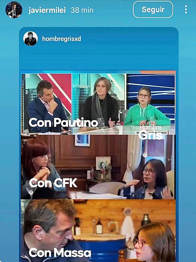 Javier Milei compartió en sus redes una historia sobre Ian Moche