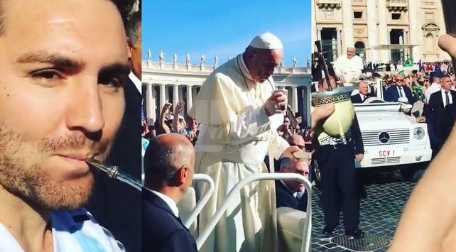 Lo hizo de nuevo: un santafesino le cebó otro mate al papa Francisco