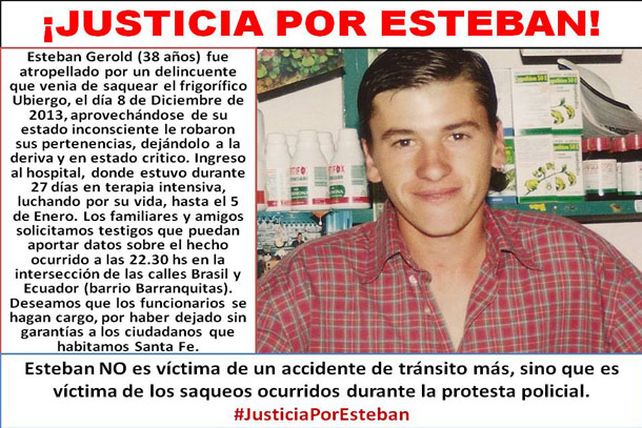 Familiares de Esteban Gerold presentaron una carta al Gobernador