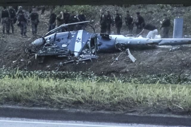 siniestrado. El helicóptero del Bope cayó el sábado en Cidade de Deus.