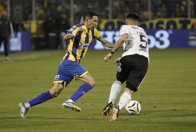 Ángel Di María no pudo conducir a Central sintió el rigor de la marca de Riestra.