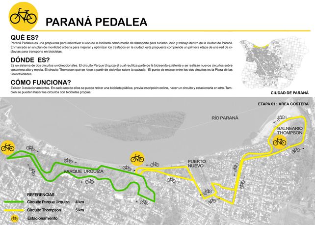 Detallaron el plan de los posibles 9K de ciclovías en Paraná