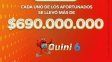 Quini 6: tres ganadores del interior del país se reparten $2.000 millones