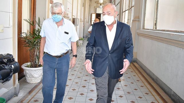 Jorge Hoffmann de ATE y Jorge Molina de UPCN