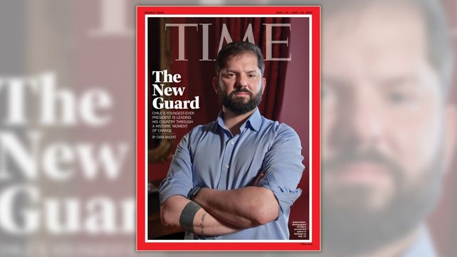 Gabriel Boric. El presidente chileno salió en la tapa de la revista Time.&nbsp;