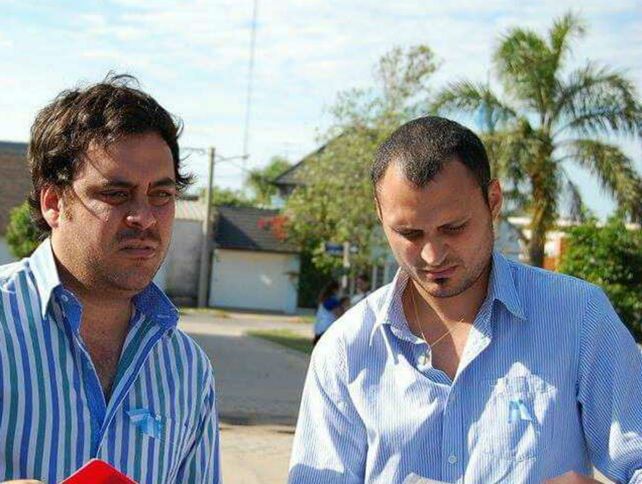 Candidato. Huber (derecha) junto al diputado Germán Bacarella.
