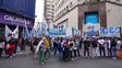 Protesta frente a la delegación Rosario de Ansés. Organizaciones sociales realizan una jornada nacional de lucha por la falta de respuesta del gobierno de Javier Milei.