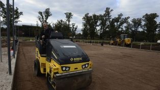 Apuran las canchas de tenis en el óvalo del Hipódromo para llegar a los Juegos Suramericanos