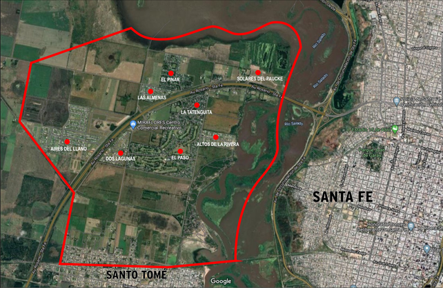 La zona habitacional que busca conformar su propia localidad e independizarse de la ciudad de Santo Tomé.