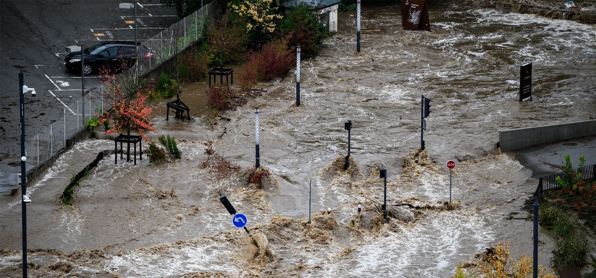 Inundaciones en Annonay, en el Ardèche, en el centro de Francia. Fotografía: Jeff Pachoud/AFP/Getty Inundaciones en Annonay, en el Ardèche, en el centro de Francia. Fotografía: Jeff Pachoud/AFP/Getty