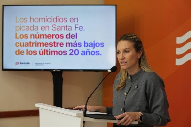 La vocera Virginia Coudannes destac&oacute; los n&uacute;meros de la baja de violencia.