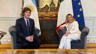 El presidente Javier Milei y la premier italiana Giorgia Meloni mantuvieron un encuentro en el Palacio Chigi.