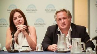 La ministra de Capital Humano, Sandra Pettovello, y quien fuera hasta esta semana uno de sus alfiles, Pablo de la Torre.&nbsp;
