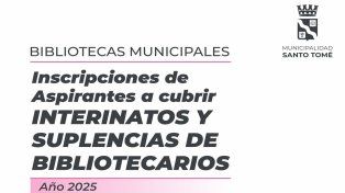 Santo Tomé: se abre la inscripción para cubrir interinatos y suplencias en las bibliotecas municipales