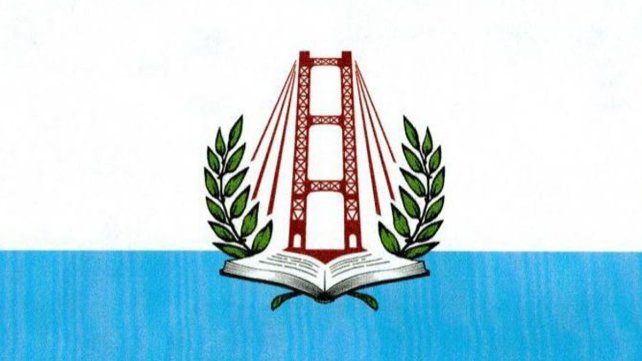 La bandera de ceremonias que tiene la ciudad de Santa Fe