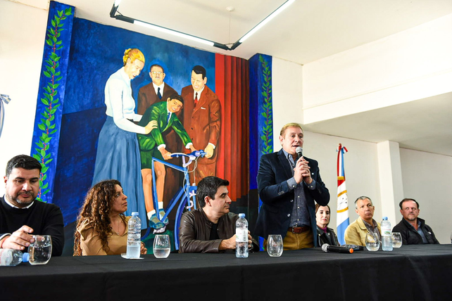 El presidente del PJ Santa Fe, Guillermo Cornaglia, junto a otros integrantes de la mesa chica del partido.&nbsp;